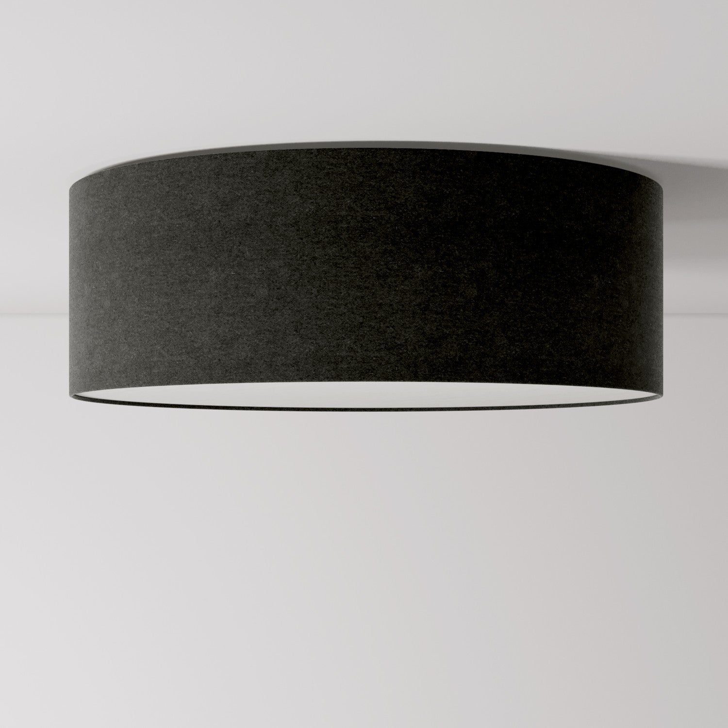 Plafoniera in tessuto Large - Made in Italy - Lana Grigio Scuro