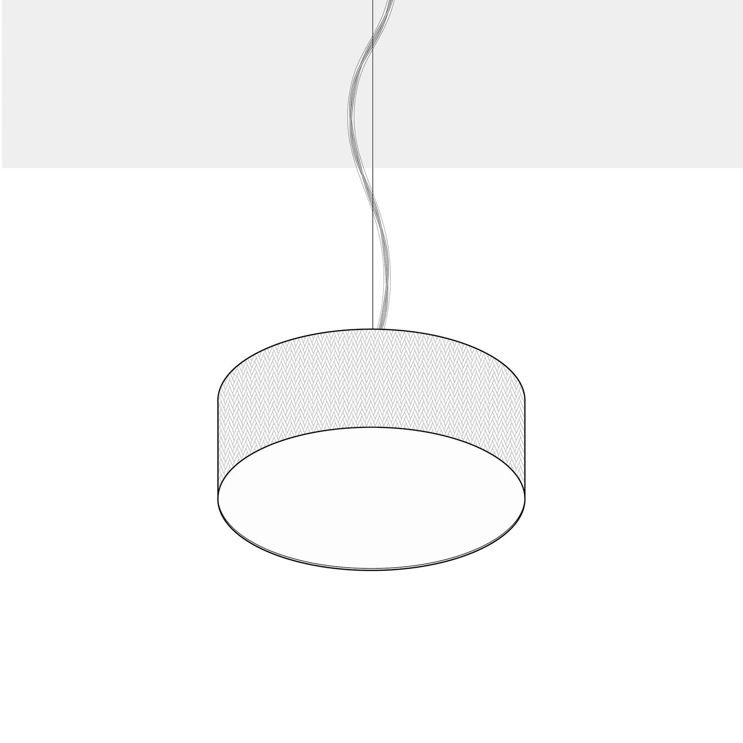 Lampada a sospensione con paralume in tessuto Cilindro Small Camelot marrone - Made in Italy Si