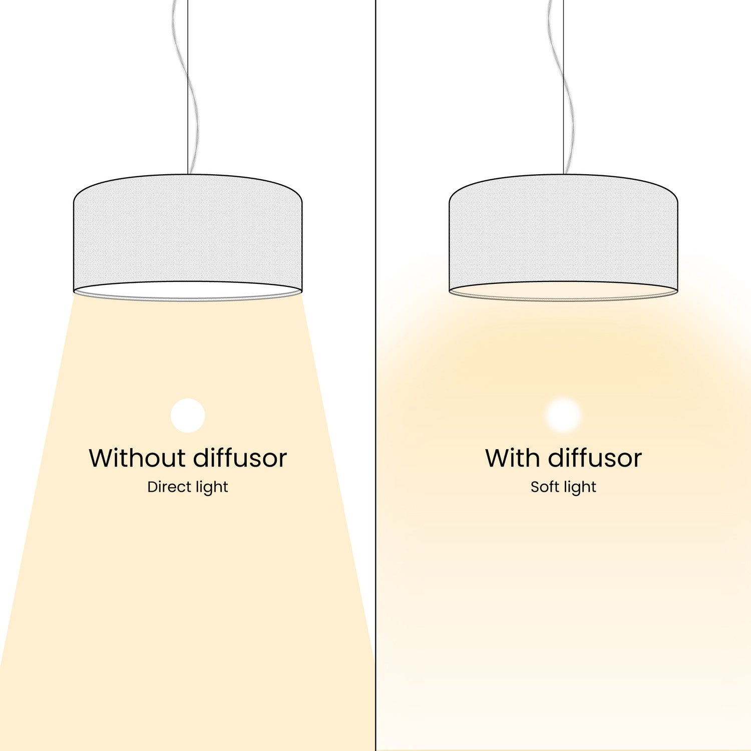 Lampada a sospensione con paralume in tessuto Cilindro Medium - Made in Italy - Teletta Grigio Scuro No