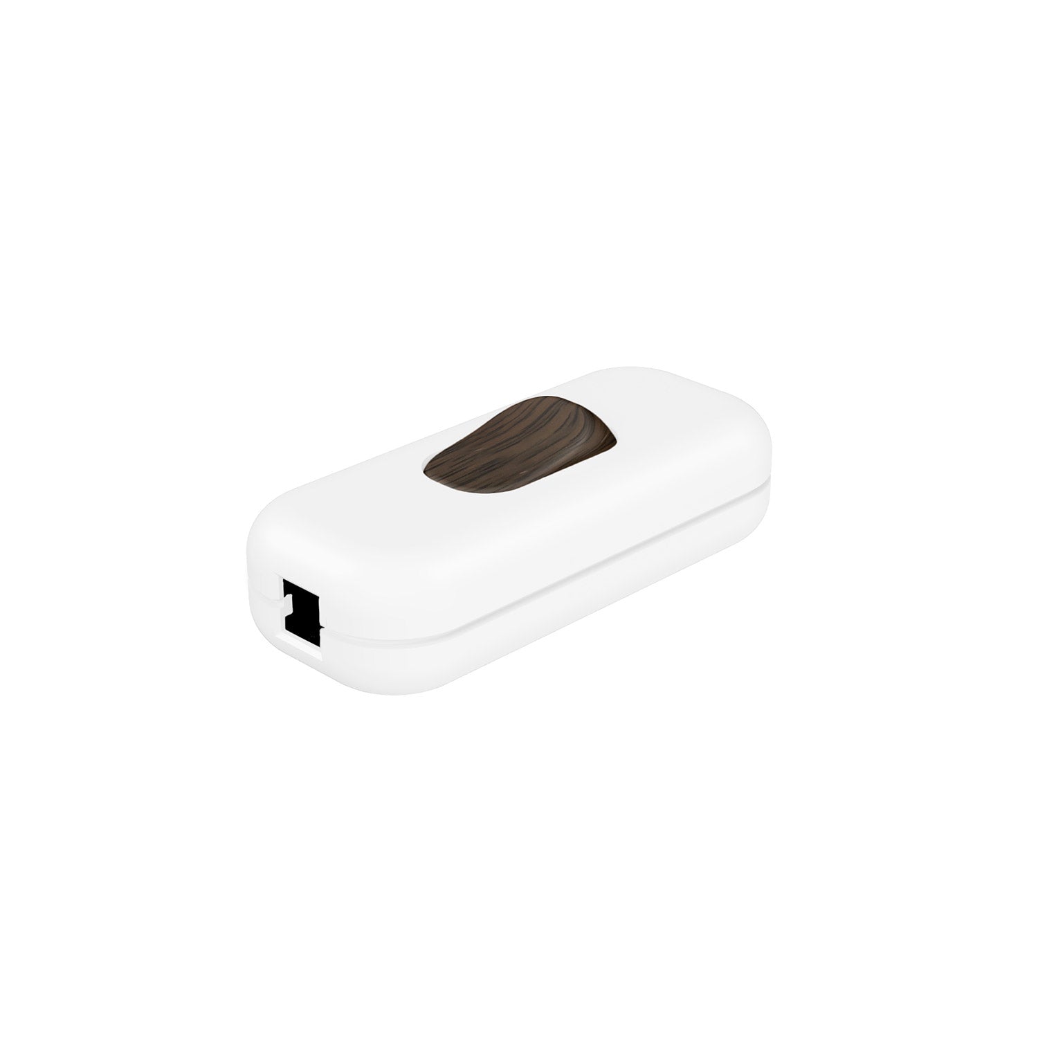 Interruttore Unipolare rompifilo Creative Switch Bianco e pulsante Effetto Wengé