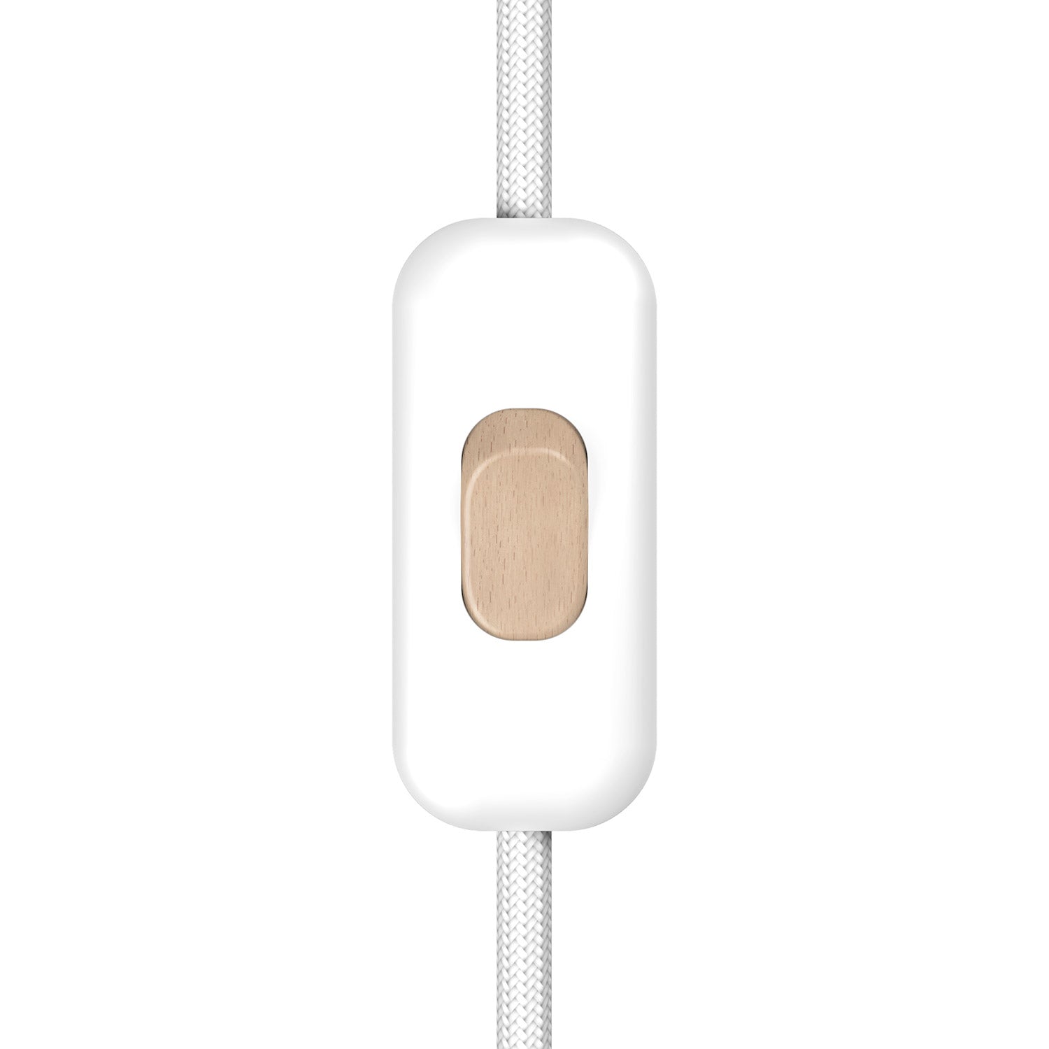 Interruttore Unipolare rompifilo Creative Switch Bianco e pulsante Effetto legno