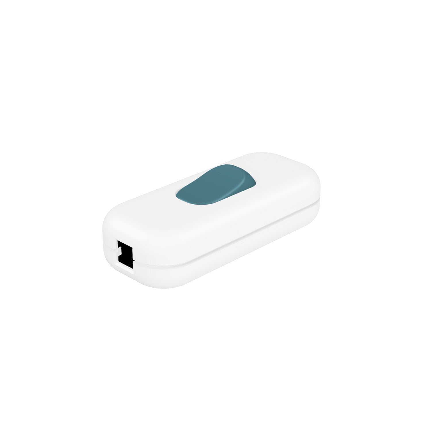 Interruttore Unipolare rompifilo Creative Switch Bianco e pulsante Petrolio
