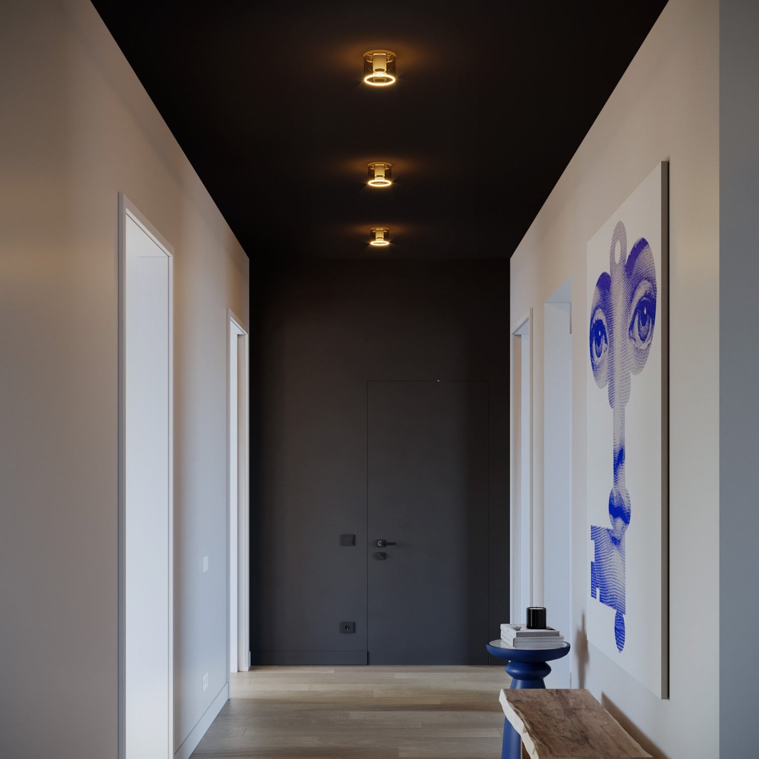 Applique con lampadina Ghost mini smoky - Bianco