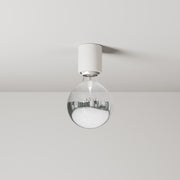 Applique Bianca con lampadina a vista mezza sfera argento - Waterproof IP44 - IO