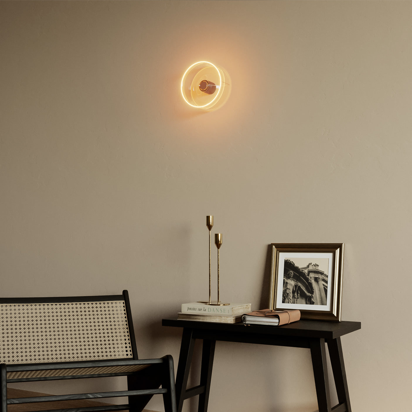Applique con lampadina Ghost trasparente - Nero