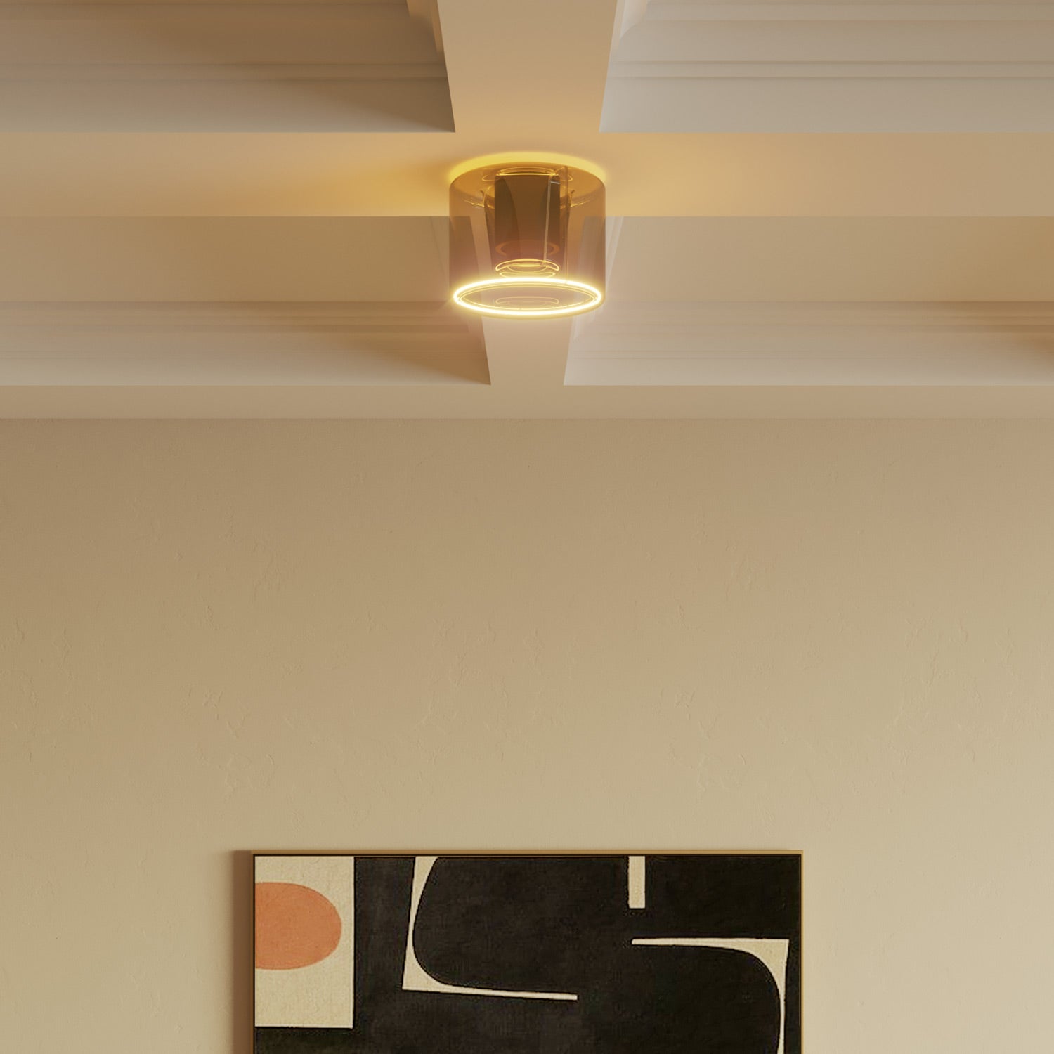Applique con lampadina Ghost mini smoky - Nero