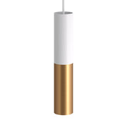 Tub-E14, tubo in metallo doppio per faretto con portalampada doppia ghiera E14 - Bianco opaco e Bronzo satinato
