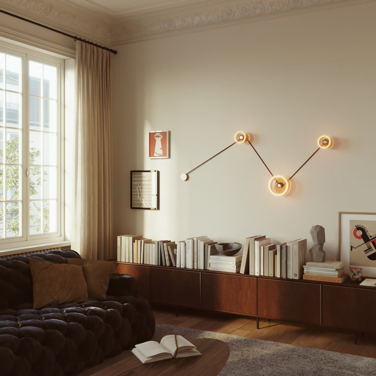 Lampada da parete Spostaluce con 3 lampadine Ghost e cavo ERM42