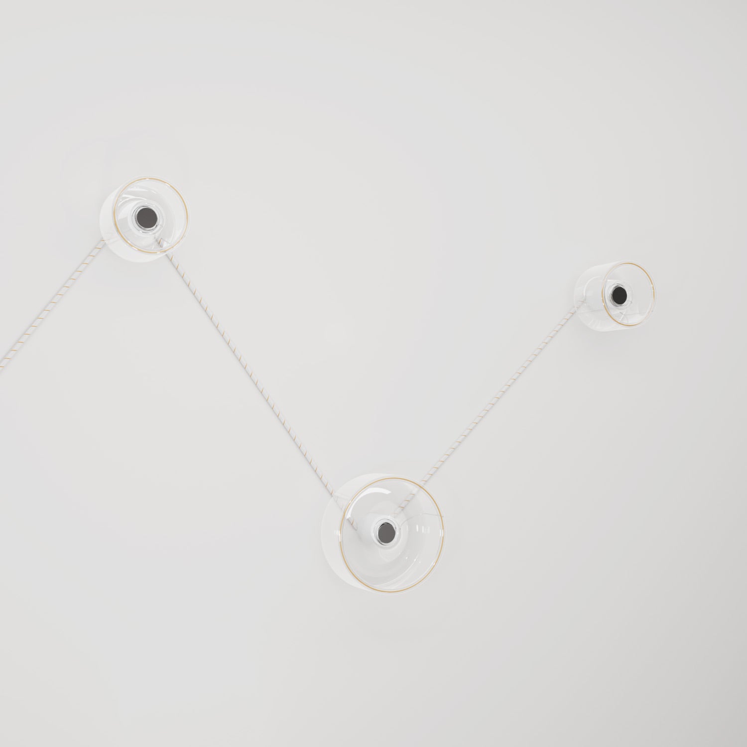 Lampada da parete Spostaluce con 3 lampadine Ghost e cavo ERM43