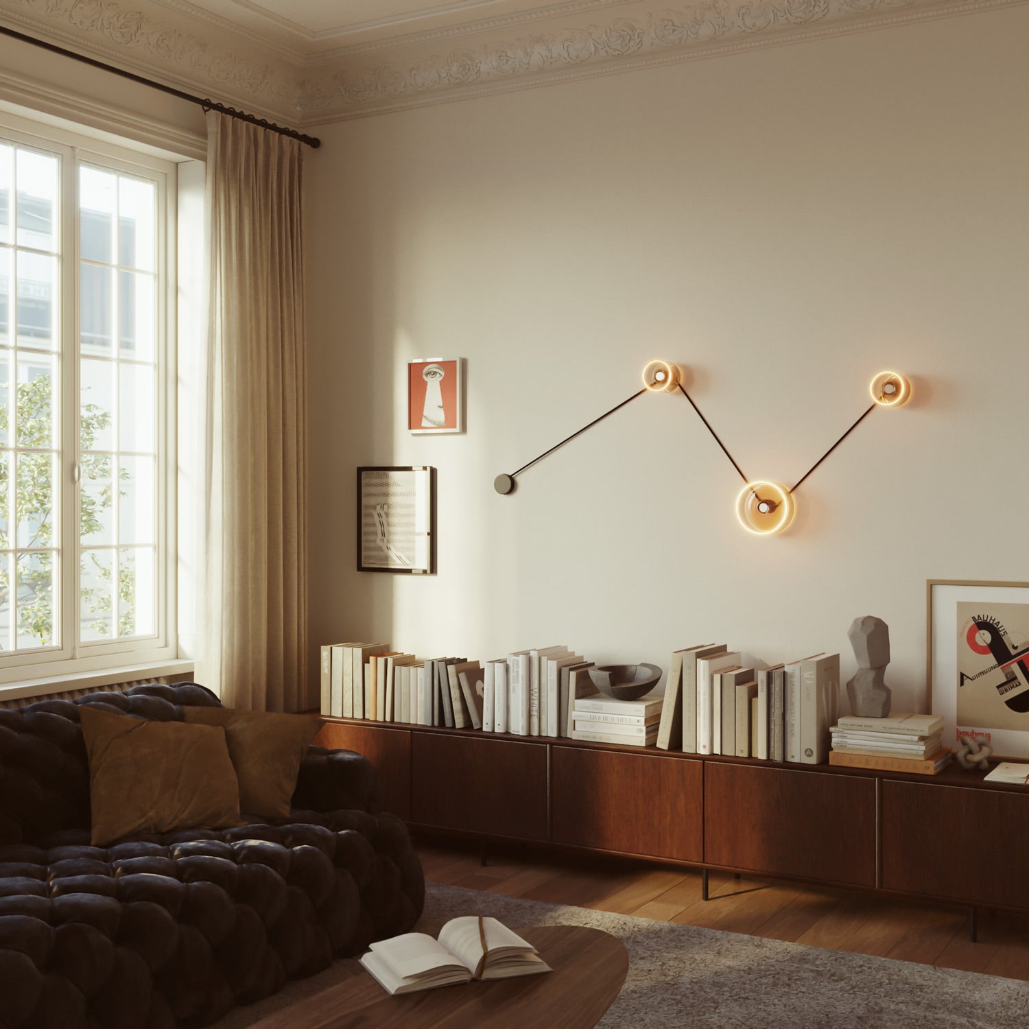 Lampada da parete Spostaluce con 3 lampadine Ghost e cavo RC04