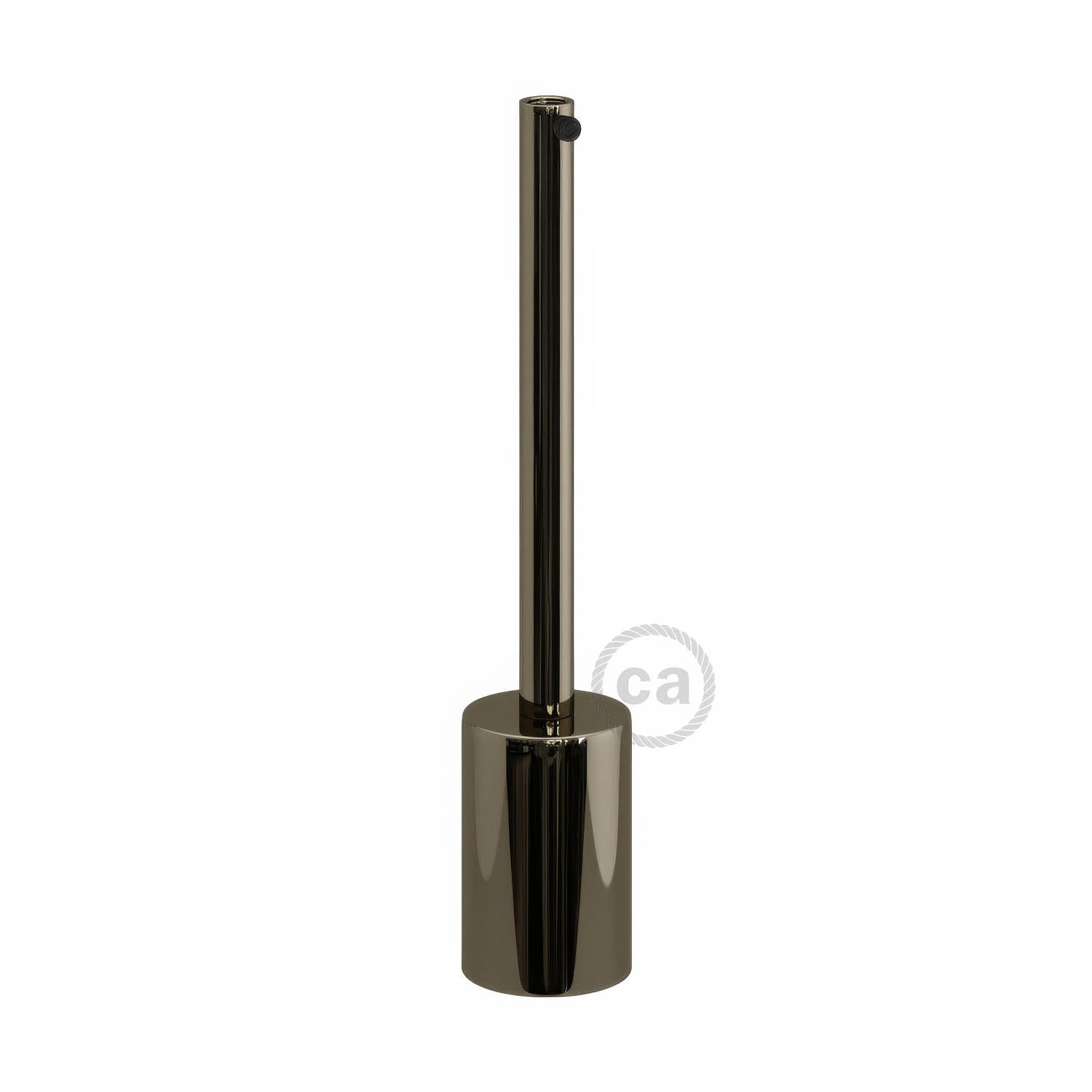 Kit portalampada E27 cilindrico in metallo con serracavo da 15 cm - Nero perla