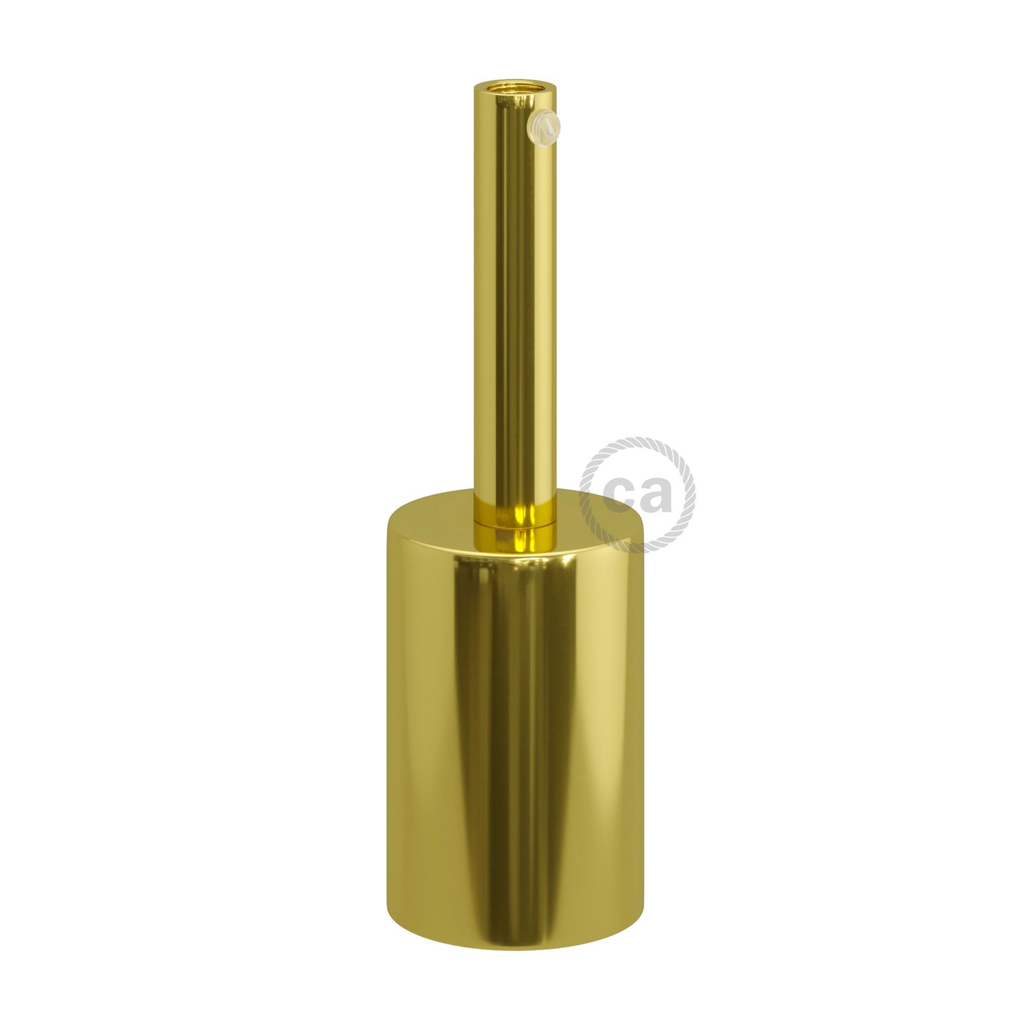Kit portalampada E27 cilindrico in metallo con serracavo da 7 cm - Ottone