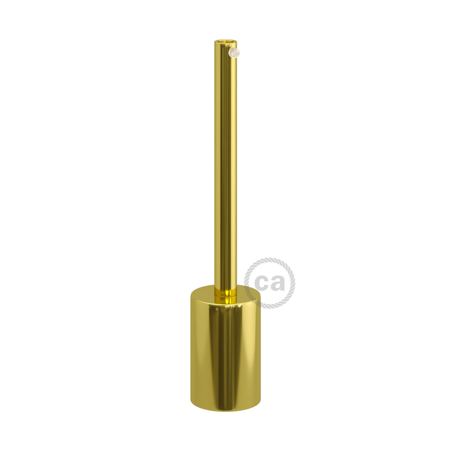 Kit portalampada E27 cilindrico in metallo con serracavo da 15 cm - Ottone
