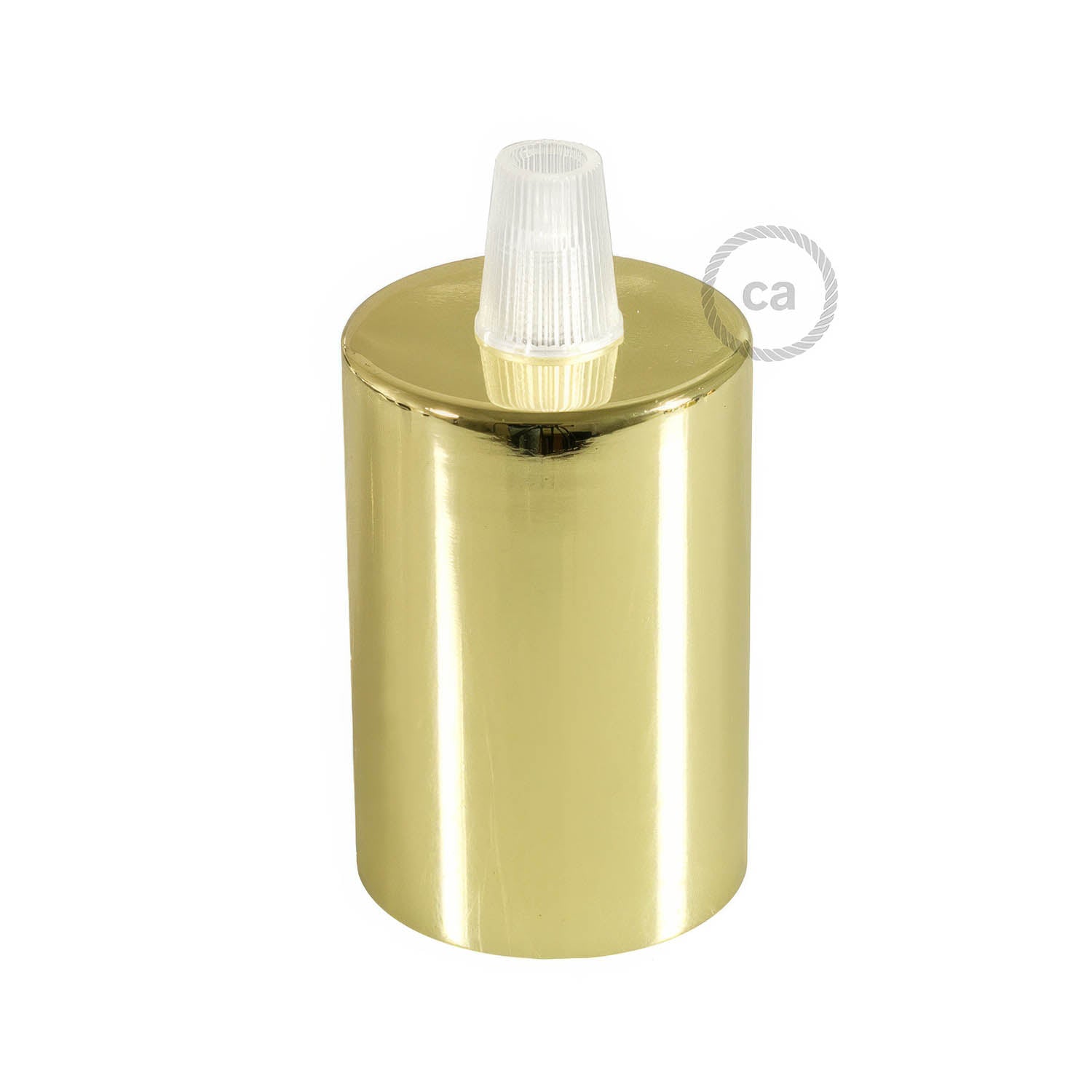 Kit portalampada E27 cilindrico in metallo - Ottone