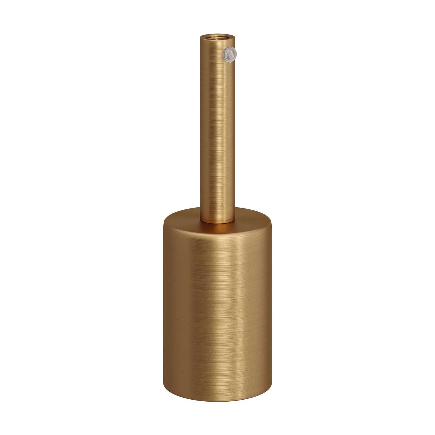 Kit portalampada E27 cilindrico in metallo con serracavo da 7 cm - Bronzo satinato