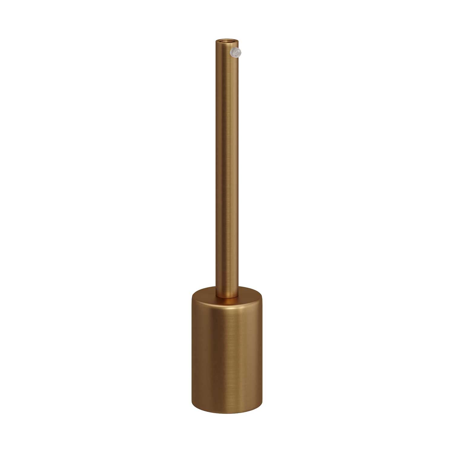 Kit portalampada E27 cilindrico in metallo con serracavo da 15 cm - Bronzo satinato