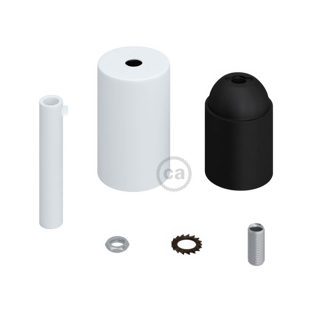 Kit Portalampada Con Filo E Fiore, Filettatura E27, Cavo 1 Metro Avorio - Per Decorazioni E Progetti Illuminazione