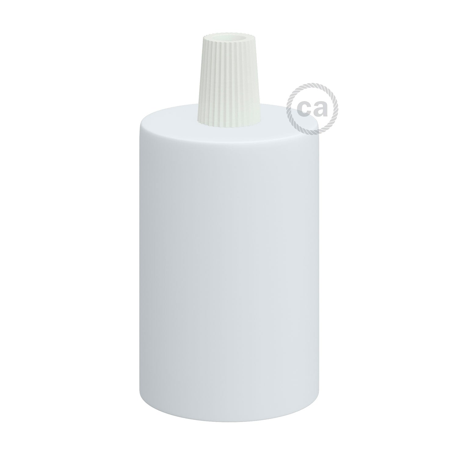 Kit portalampada E27 cilindrico in metallo - Bianco opaco