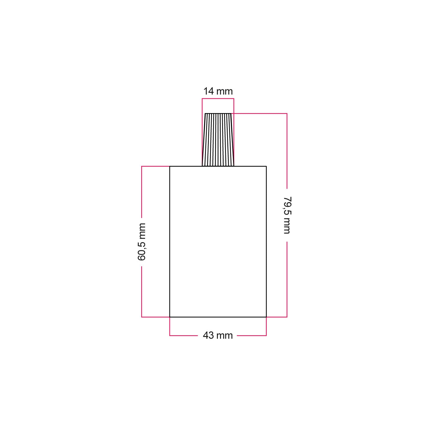 Kit portalampada E27 cilindrico in metallo - Rame satinato