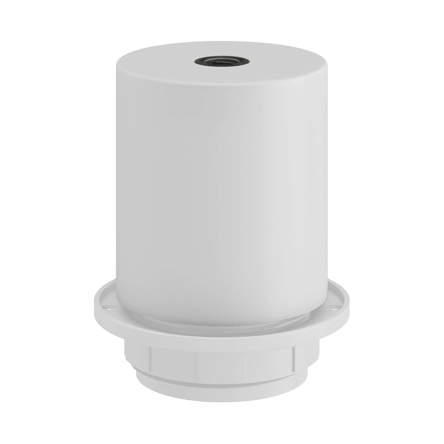 Kit portalampada E27 semifilettato in metallo con serracavo nascosto - Bianco opaco