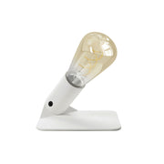 SI! Lampada da tavolo a 5V con lampadina ST64 e base metallica - Bianco opaco