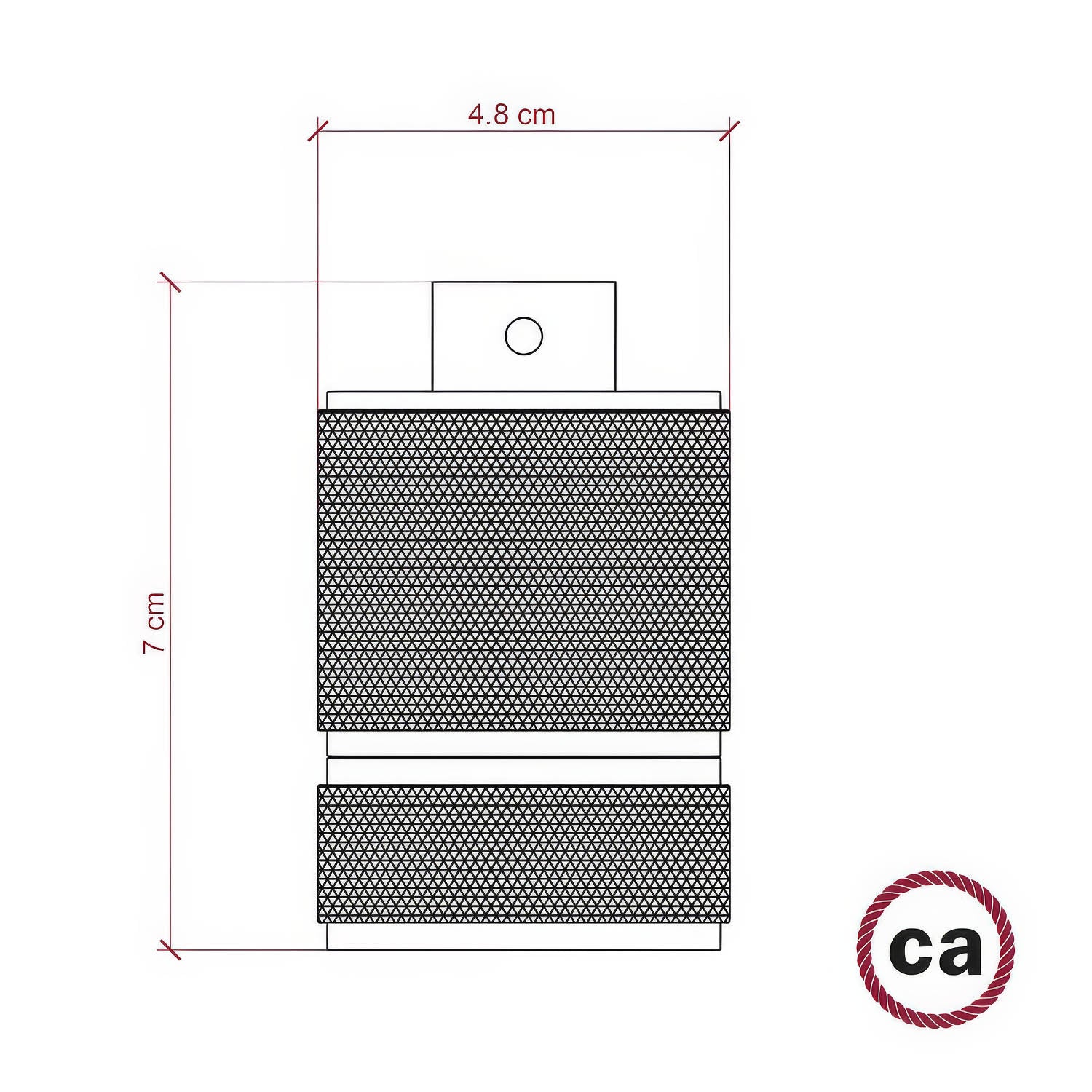 Kit portalampada E27 in alluminio zigrinato a doppia ghiera per paralume - Ottone