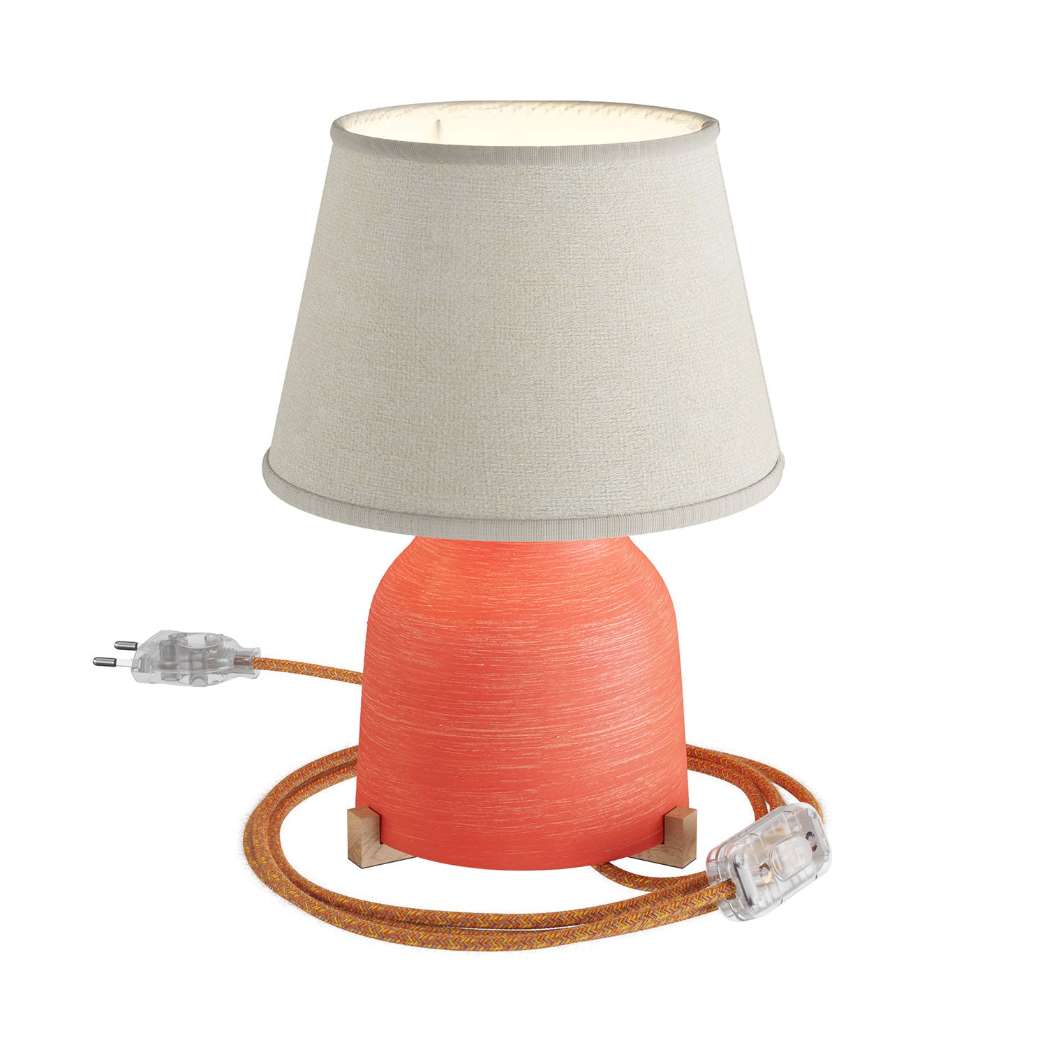 Lampada da tavolo in ceramica Vaso con paralume Impero - Juta chiara