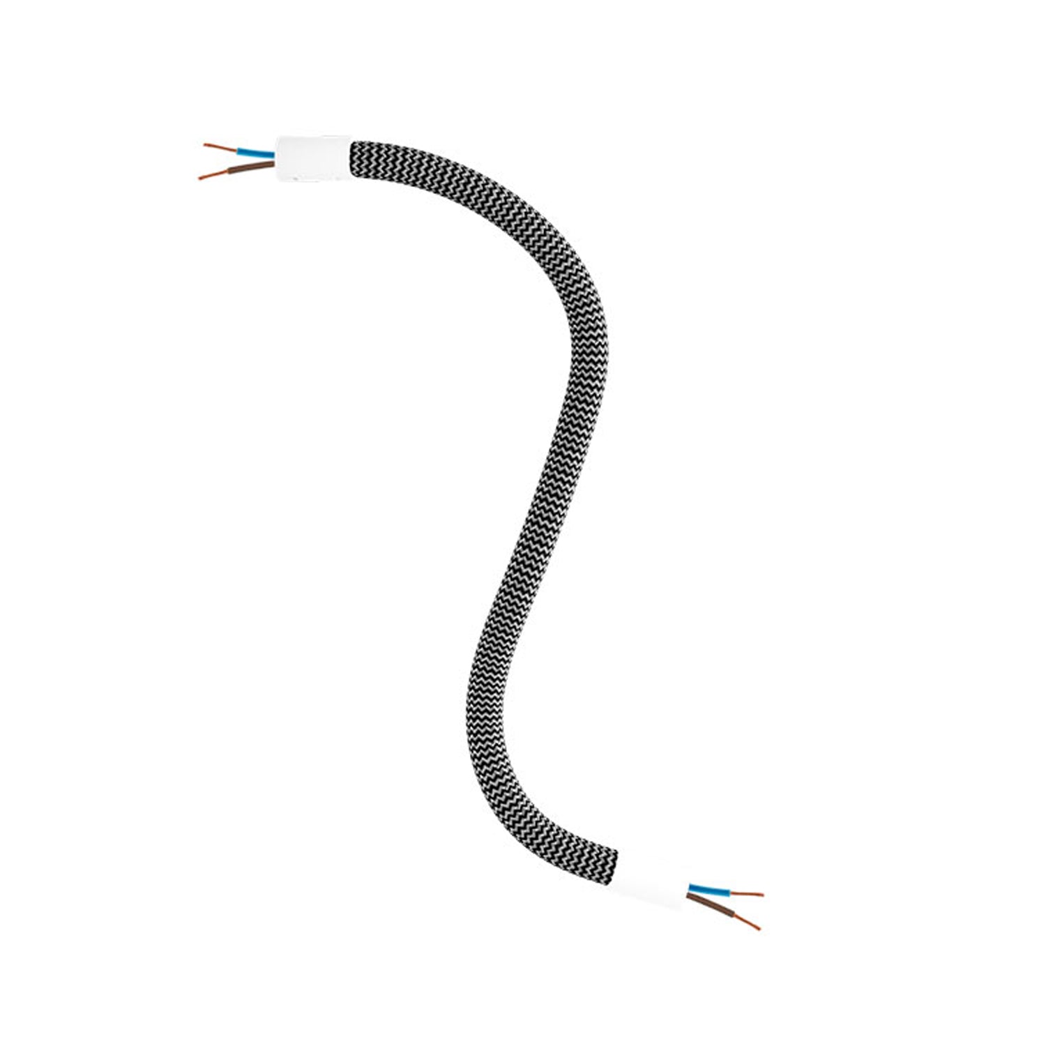 Kit Creative Flex tubo flessibile di estensione rivestito in tessuto RZ30 Nero Ferro con terminali metallici