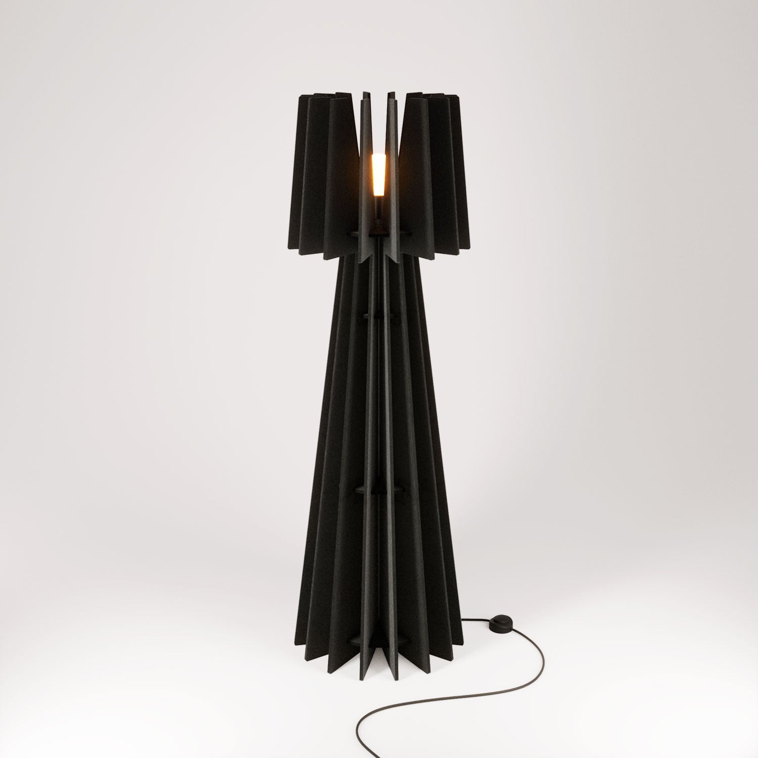 SHHINE lampada da terra in materiale fonoassorbente - Nero melange