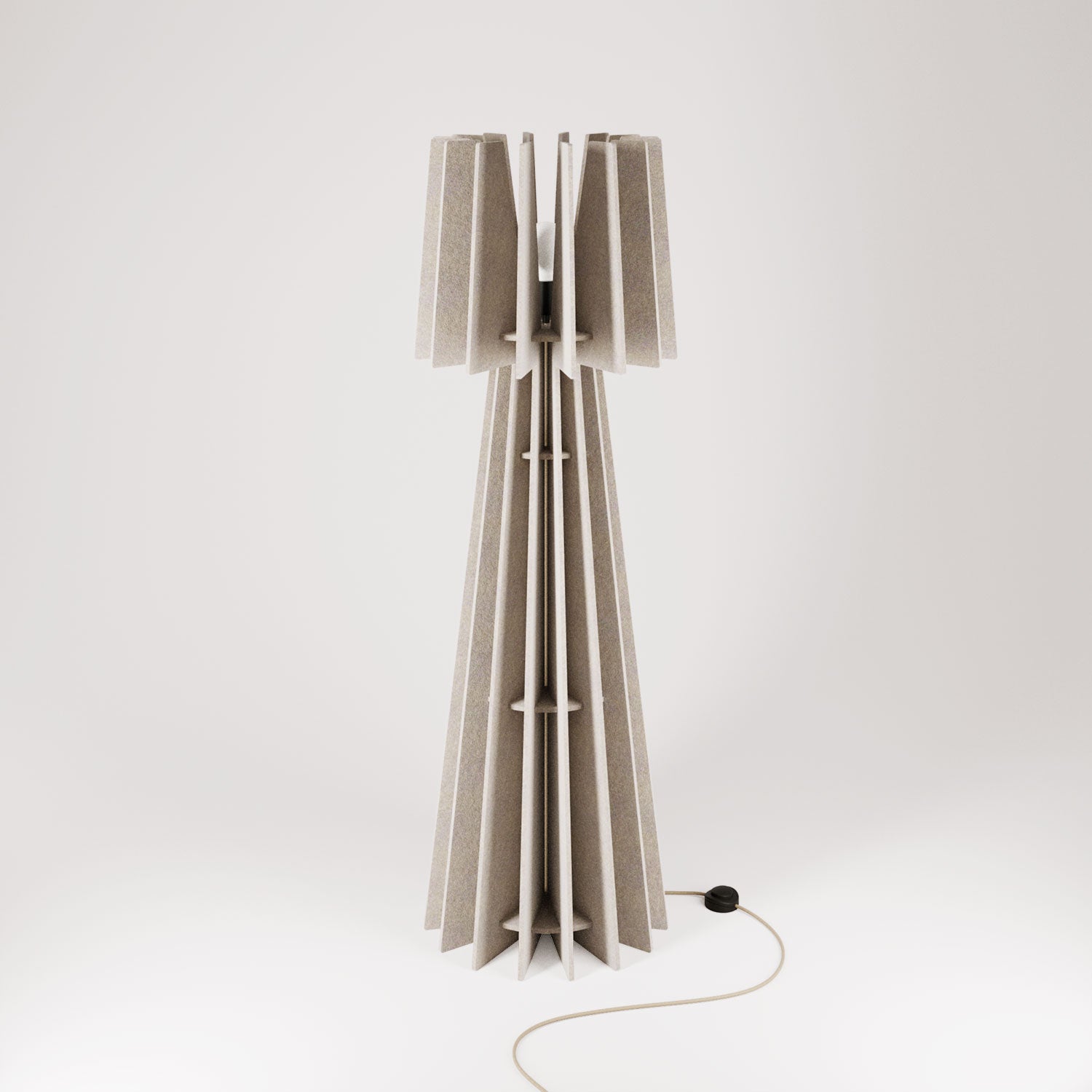 SHHINE lampada da terra in materiale fonoassorbente - Tortora melange