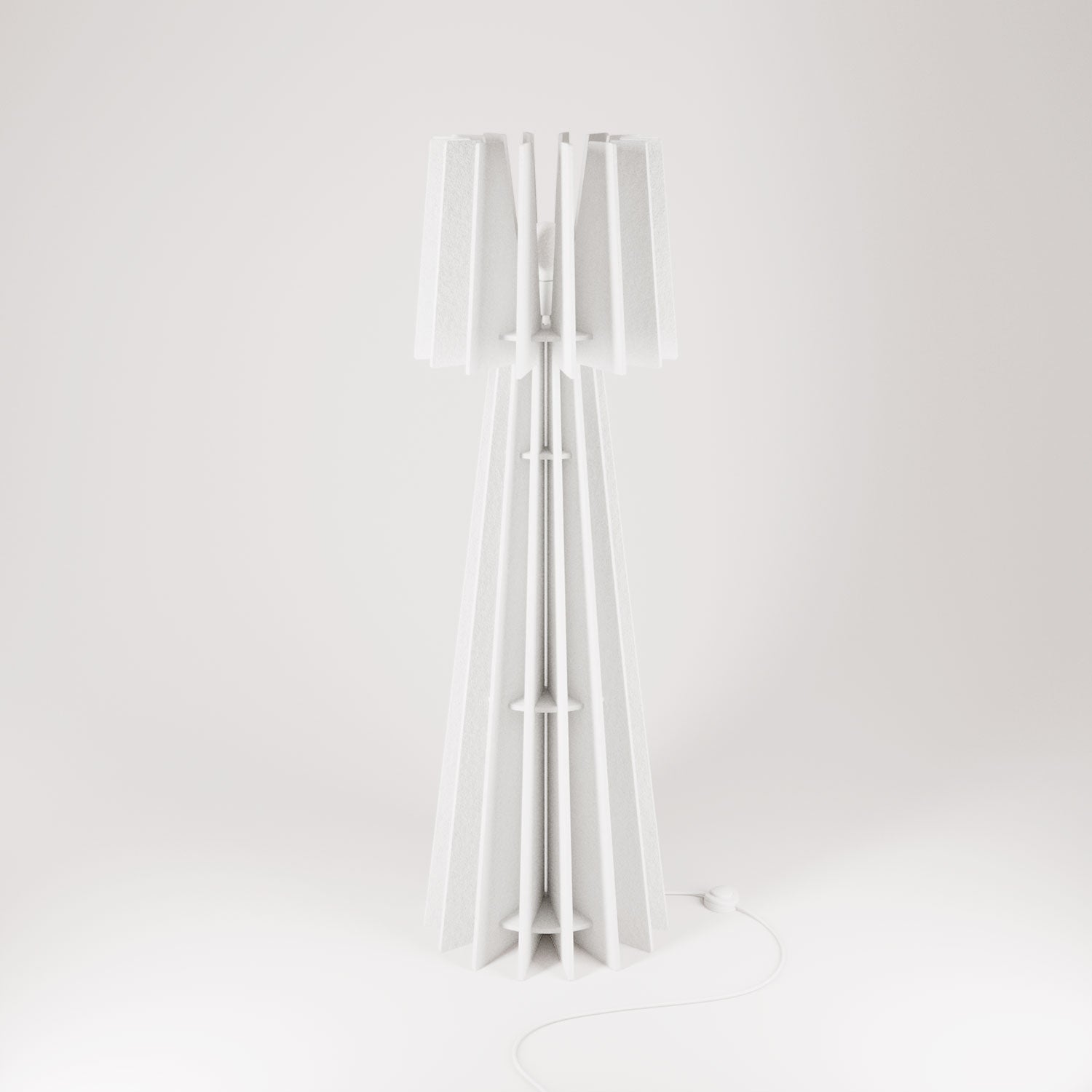 SHHINE lampada da terra in materiale fonoassorbente - Bianco melange