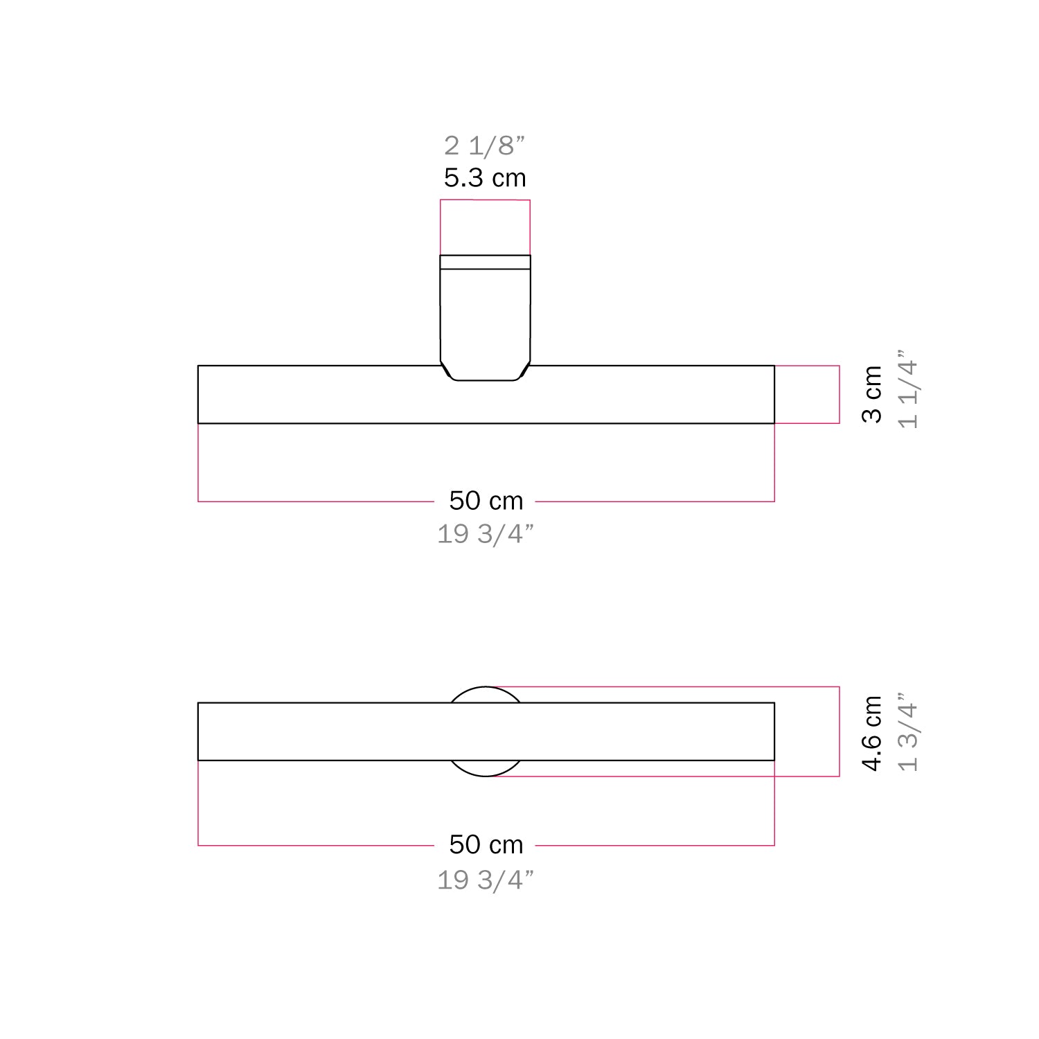 Lampada in metallo da parete o soffitto con lampadina LED lineare S14d - Bronzo satinato