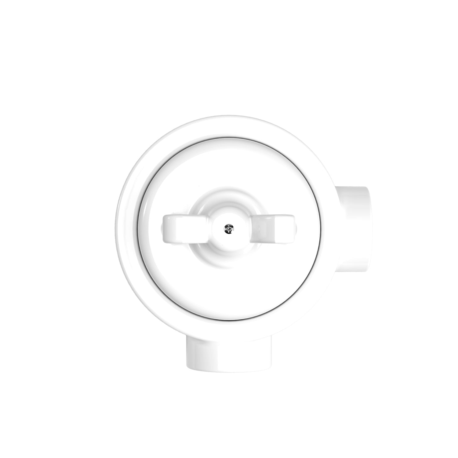 Kit interruttore/deviatore con dado a farfalla e base per Creative-Tubes  in porcellana bianca