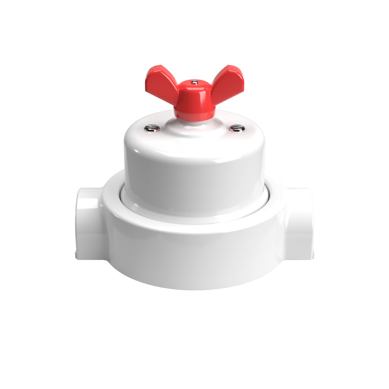 Kit interruttore/deviatore con dado a farfalla e base per Creative-Tubes  in porcellana bianca