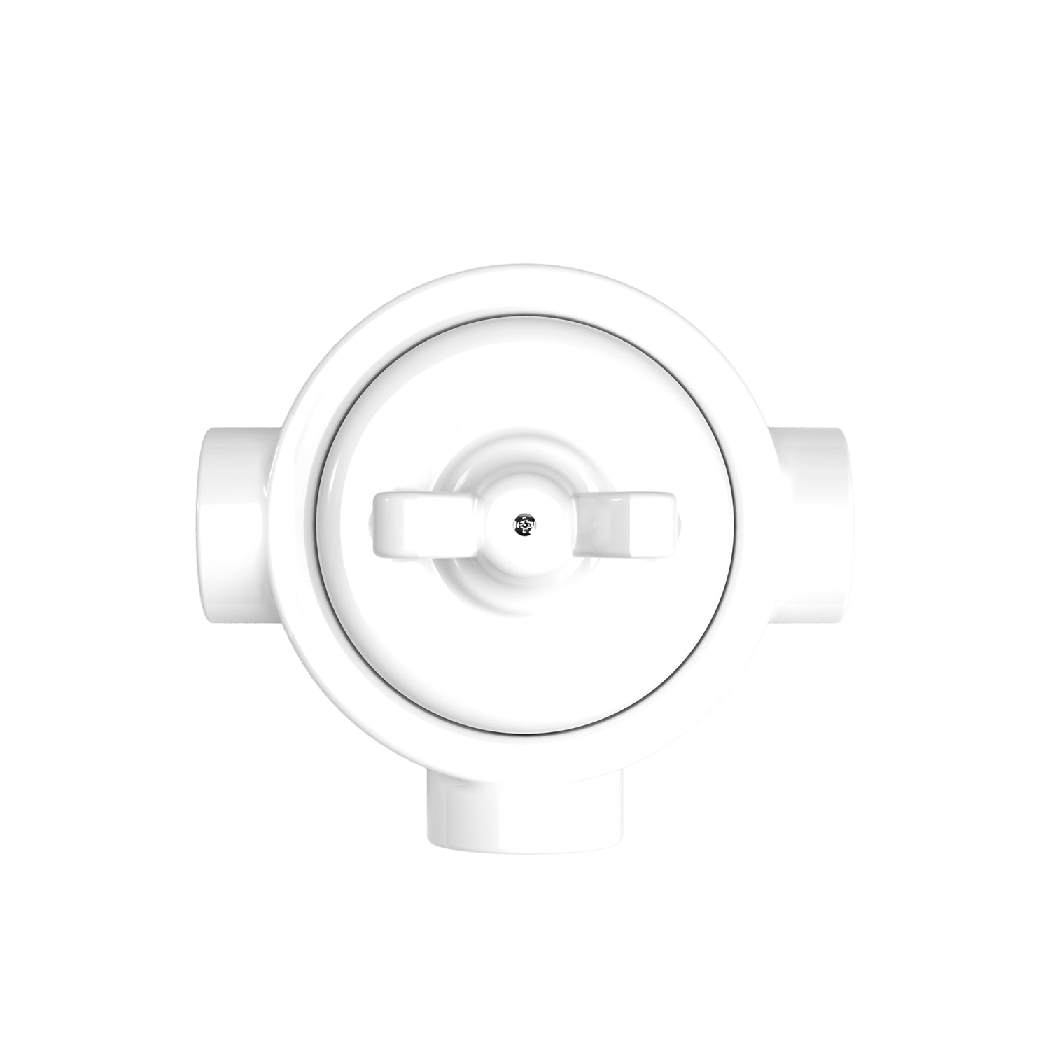 Kit interruttore/deviatore con dado a farfalla e base per Creative-Tubes  in porcellana bianca