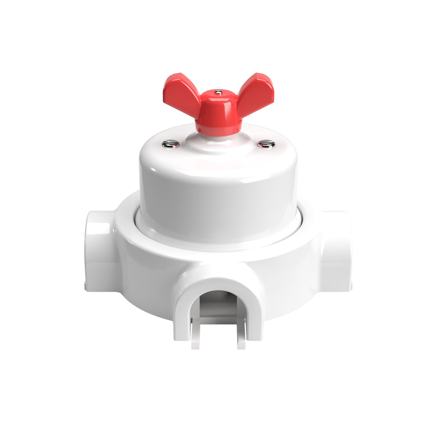 Kit interruttore/deviatore con dado a farfalla e base per Creative-Tubes  in porcellana bianca