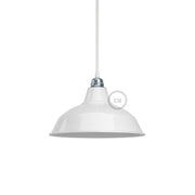 Paralume Bistrot in metallo smaltato con attacco E27, diametro 30 cm - Bianco