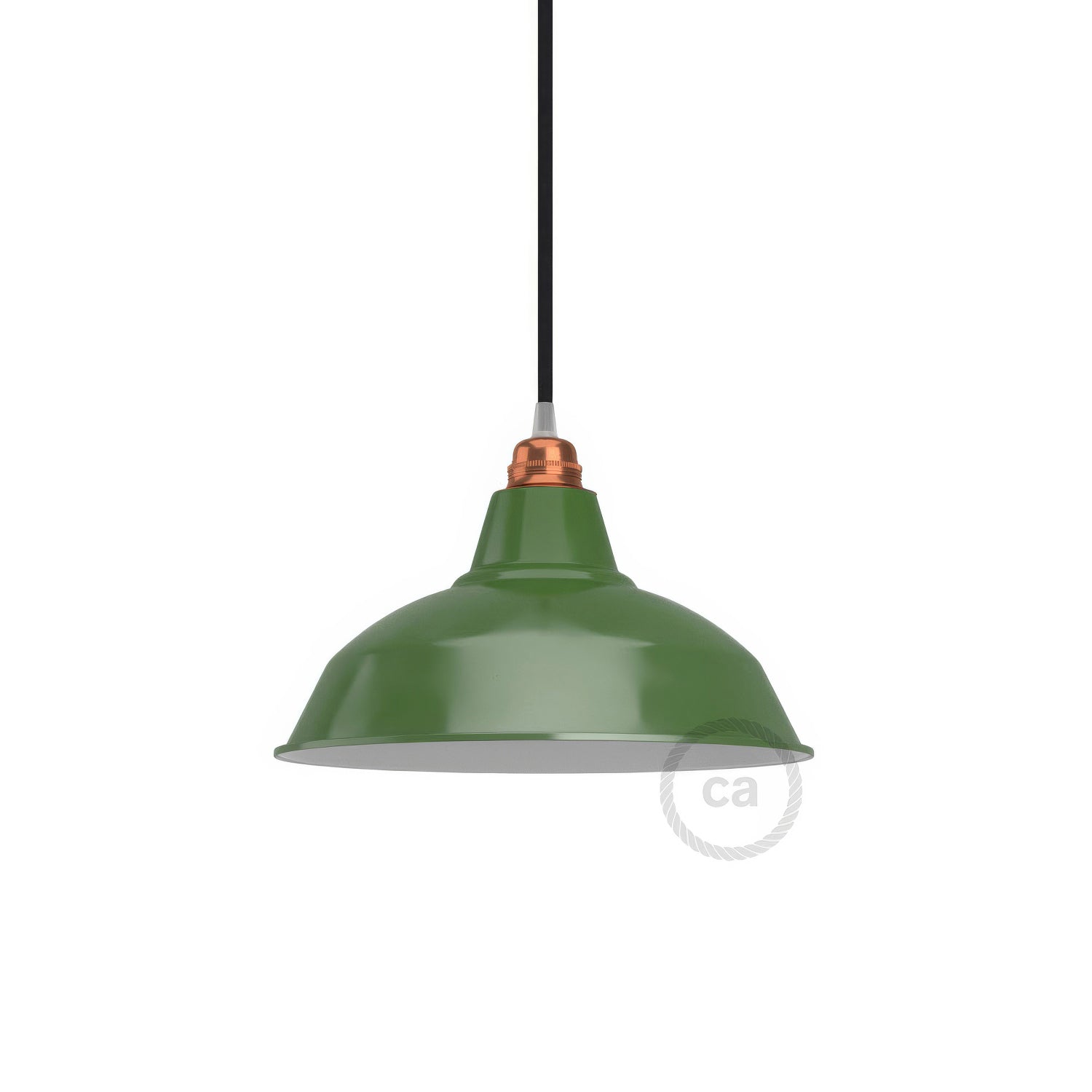 Paralume Bistrot in metallo smaltato con attacco E27, diametro 30 cm - Verde