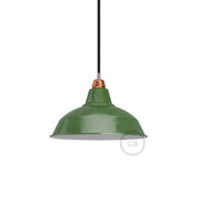 Paralume Bistrot in metallo smaltato con attacco E27, diametro 30 cm - Verde