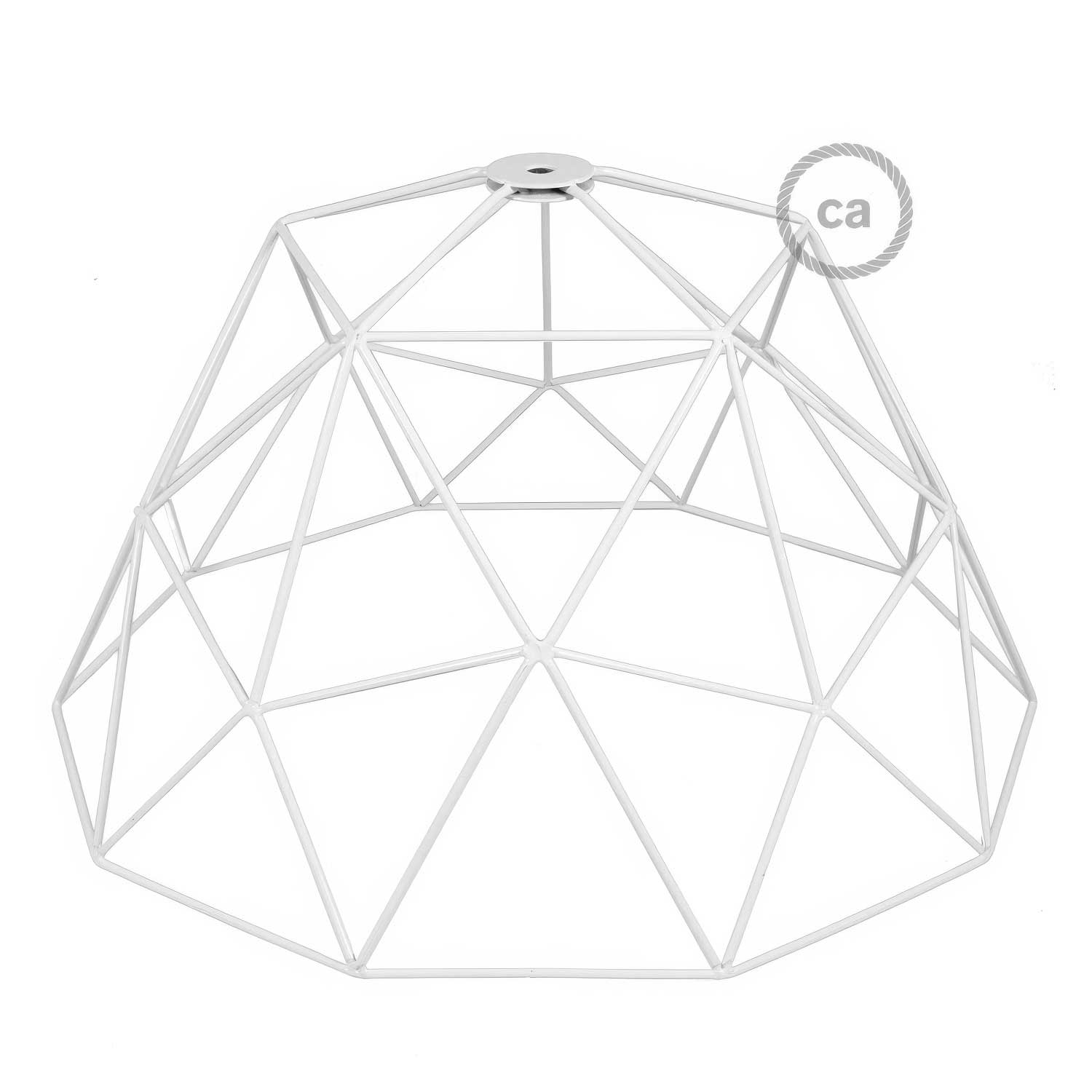 Gabbia XL paralume nudo Dome in metallo con portalampada E27 - Bianco
