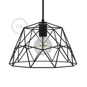 Gabbia XL paralume nudo Dome in metallo con portalampada E27 - Nero