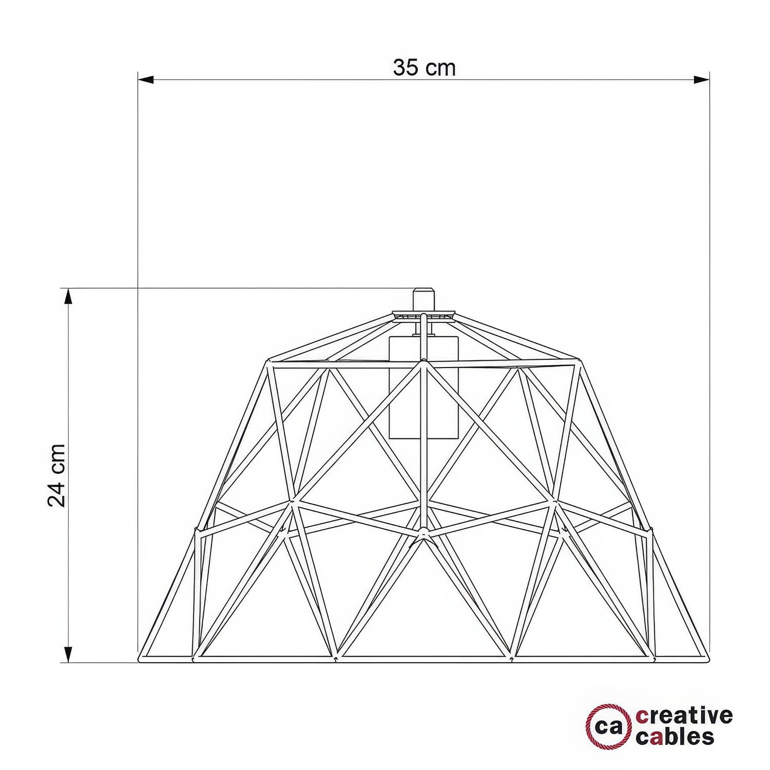 Gabbia XL paralume nudo Dome in metallo con portalampada E27 - Bianco