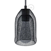 Gabbia paralume GhostBell in metallo con kit portalampada E27 - Nero