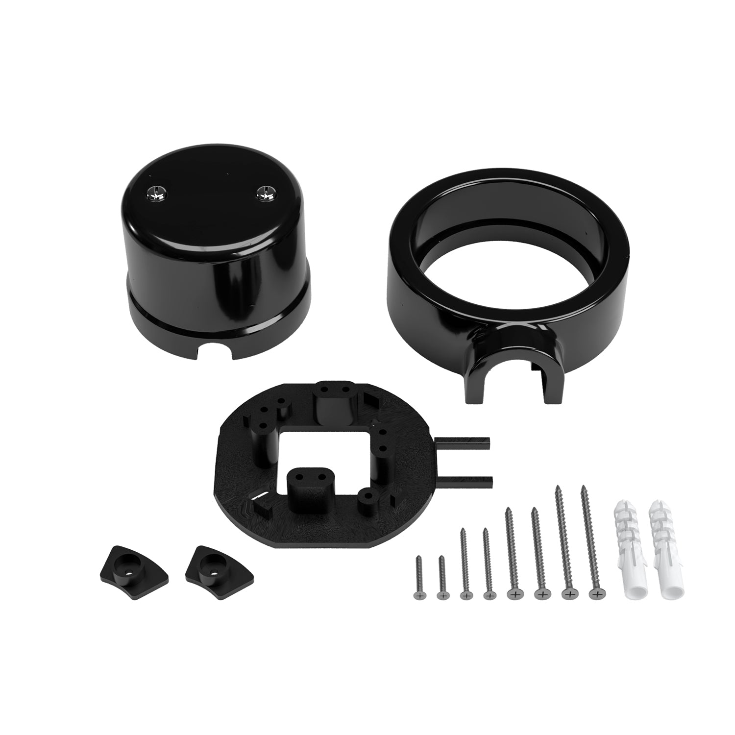 Kit scatola di derivazione e base per Creative-Tubes in porcellana - Nero