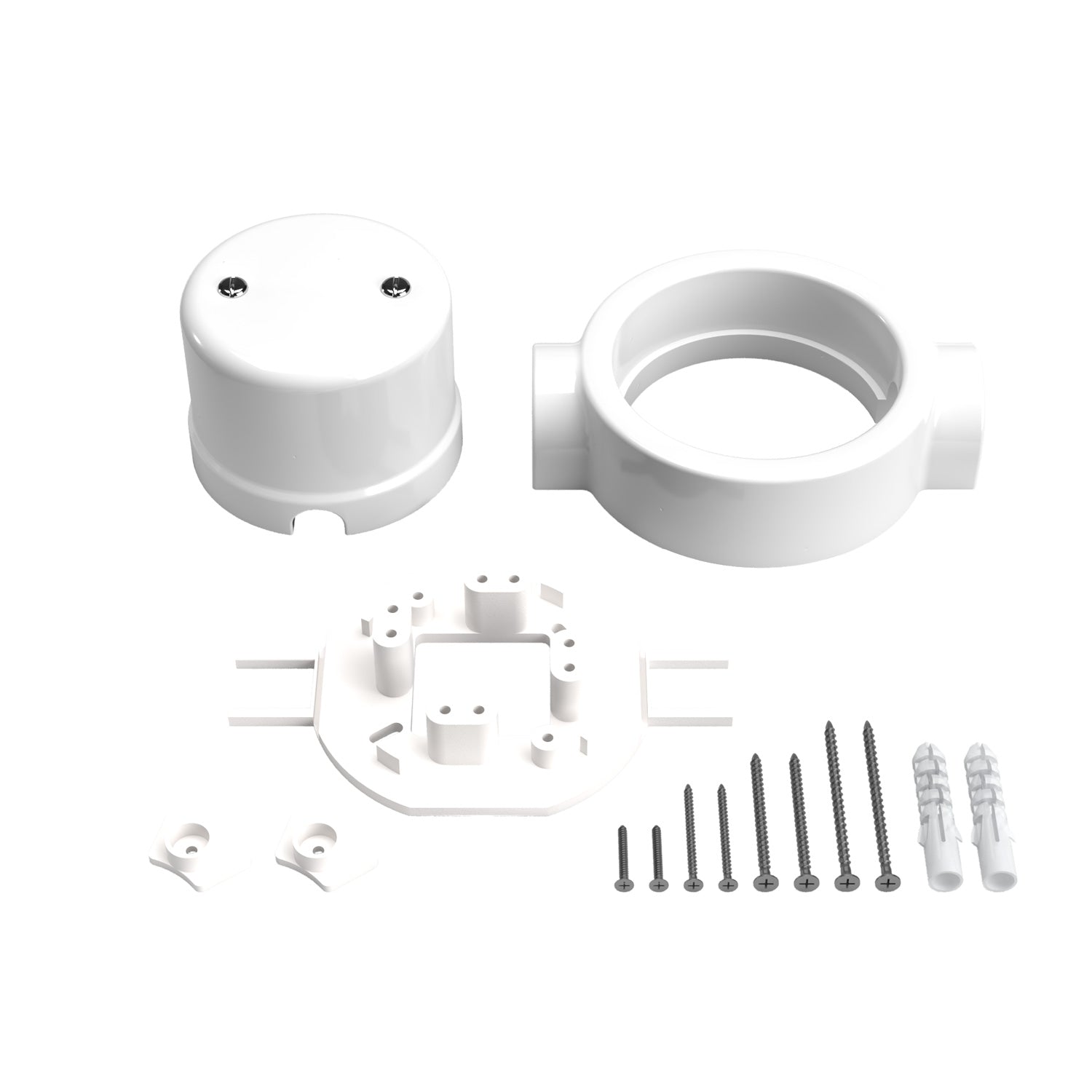 Kit scatola di derivazione e base per Creative-Tubes in porcellana - Bianco