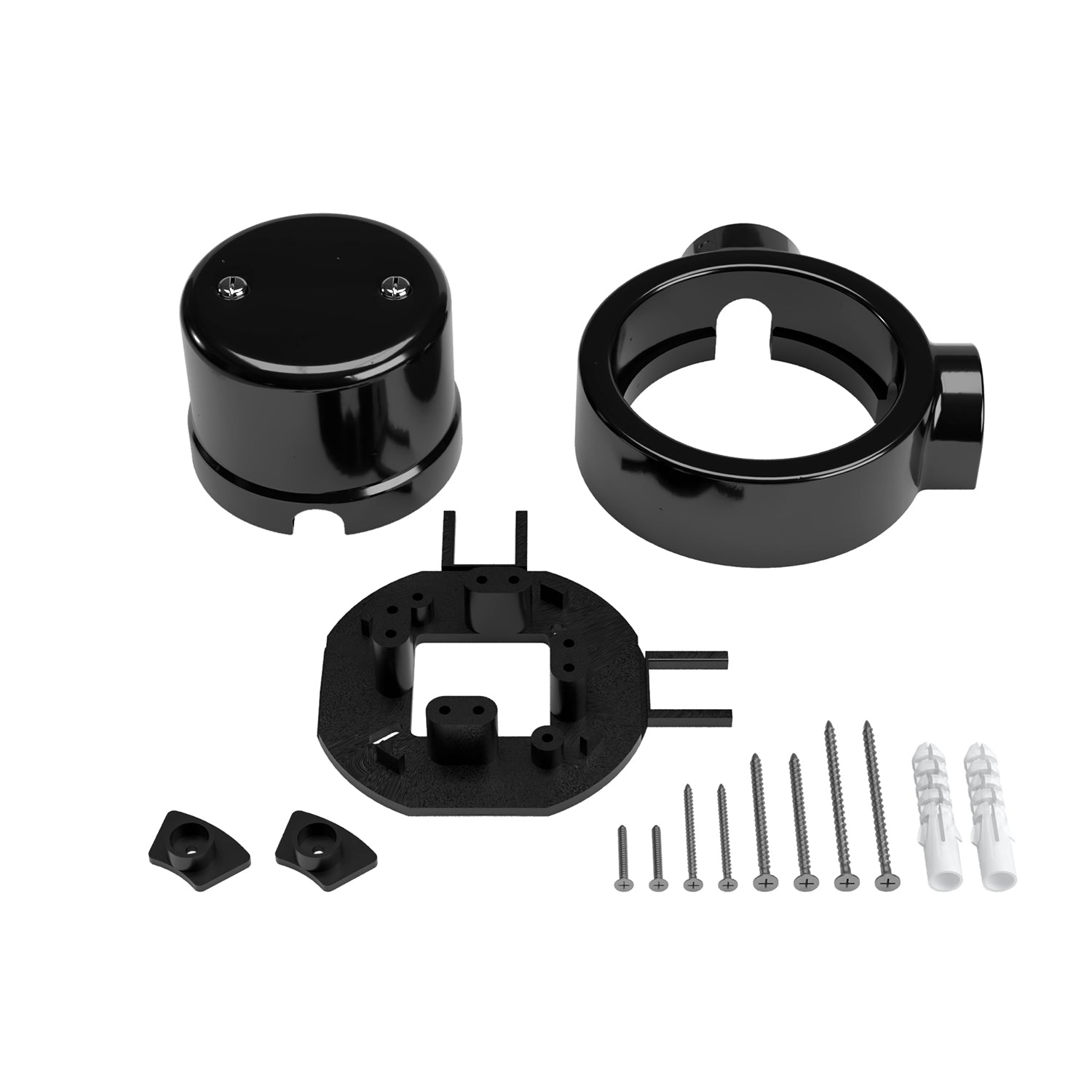 Kit scatola di derivazione e base per Creative-Tubes in porcellana - Nero