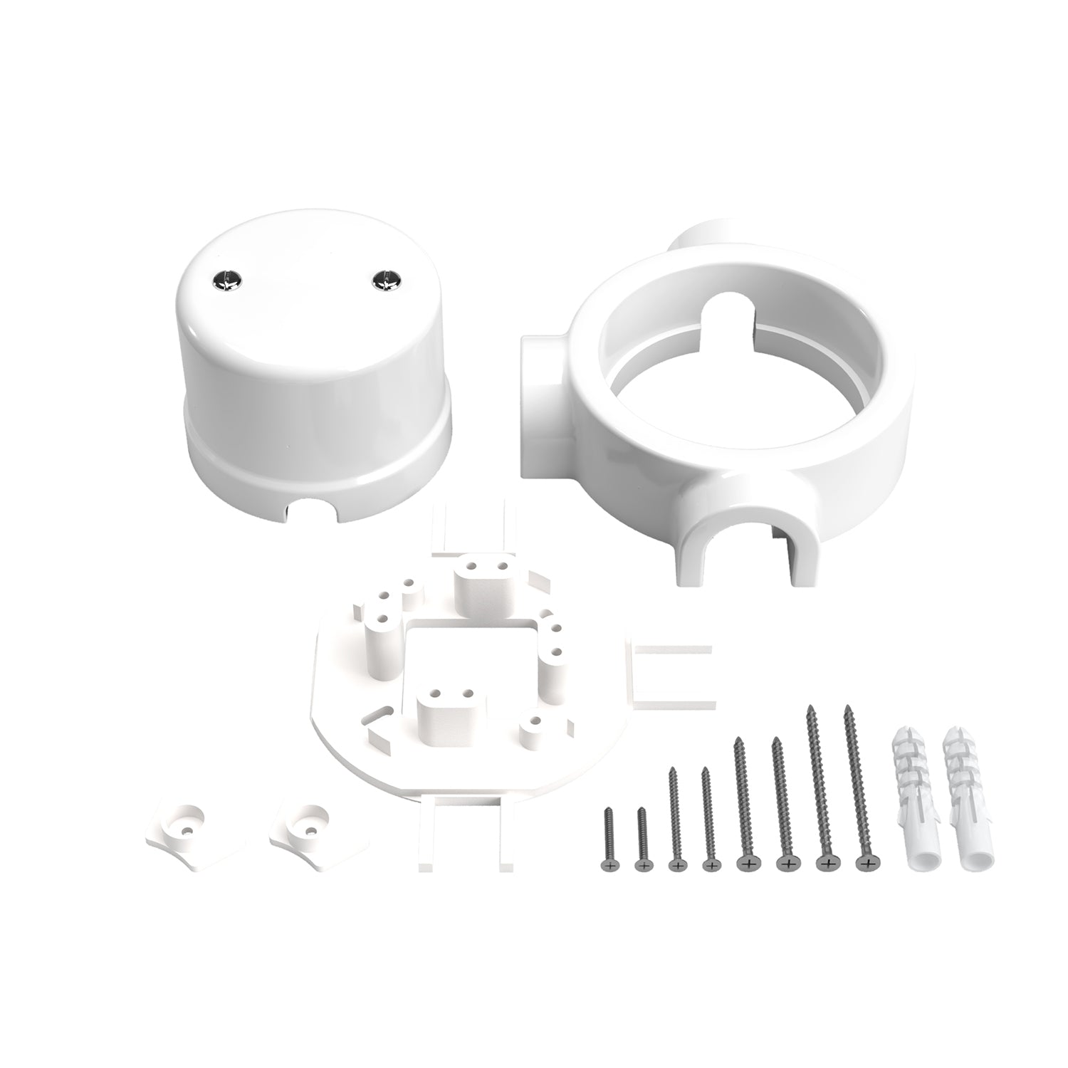 Kit scatola di derivazione e base per Creative-Tubes in porcellana - Bianco