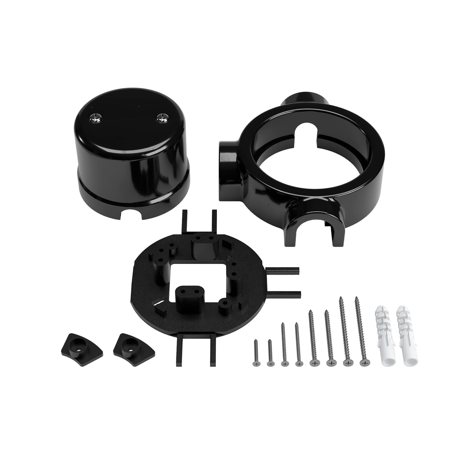 Kit scatola di derivazione e base per Creative-Tubes in porcellana - Nero