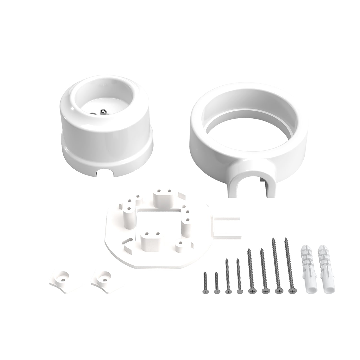 Kit presa a muro di tipo francese e base per Creative-Tubes in porcellana  - Bianco