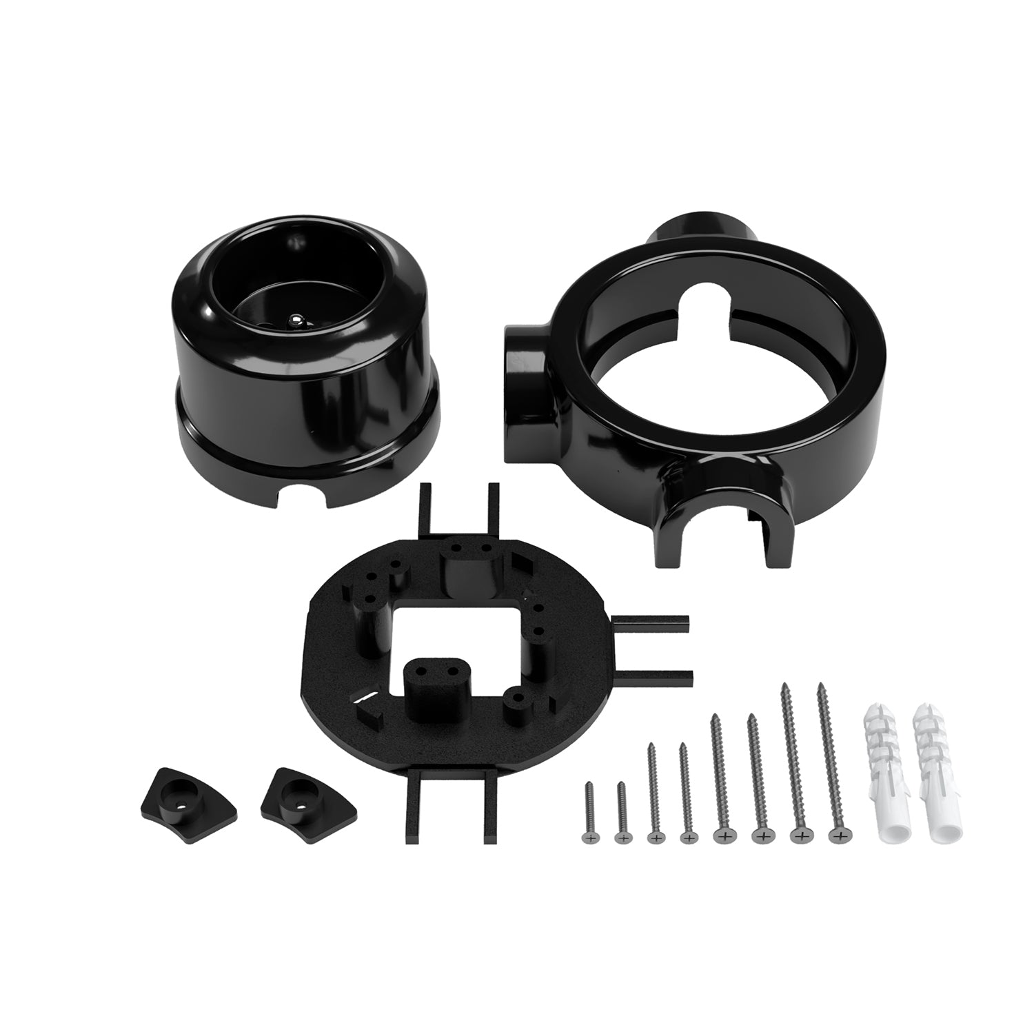 Kit presa a muro di tipo francese e base per Creative-Tubes in porcellana  - Nero
